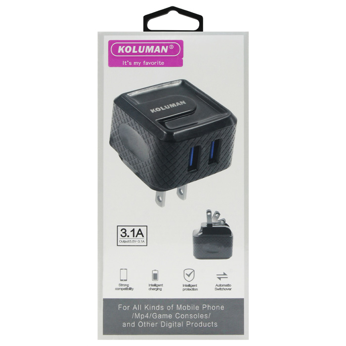 بسته‌بندی شارژر همراه 18W کلومن مدل Quick Charger USB3 KC-H405