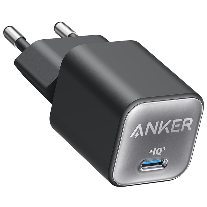 رنگ مشکی شارژر همراه 30W انکر مدل Charger GaN Nano 3 511 A2147G21