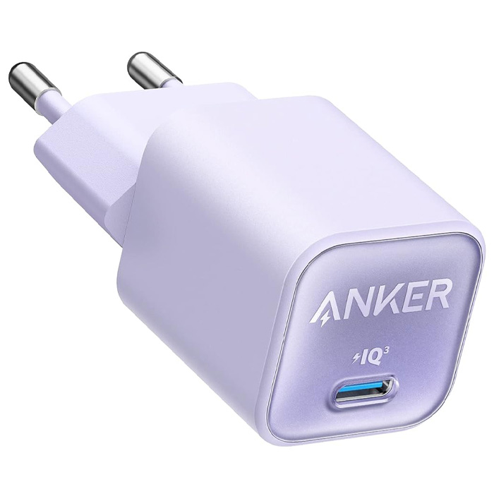 رنگ بنفش شارژر همراه 30W انکر مدل Charger GaN Nano 3 511 A2147G21