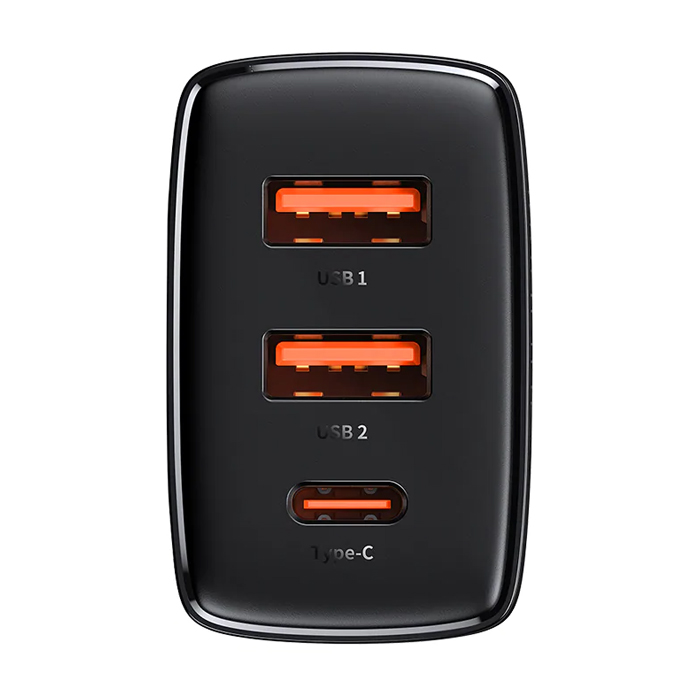 درگاه‌های شارژ شارژر همراه 30W بیسوس مدل Compact Quick Charger USB-C+USB3.0 CCXJ-E01