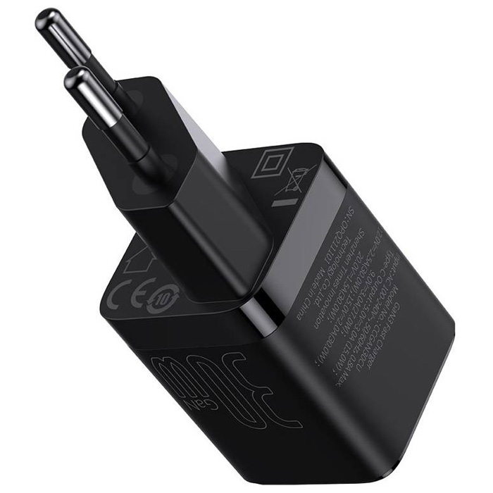 نمای کناری شارژر همراه 30W بیسوس مدل GaN3 Fast Charger 1C CCGN010101