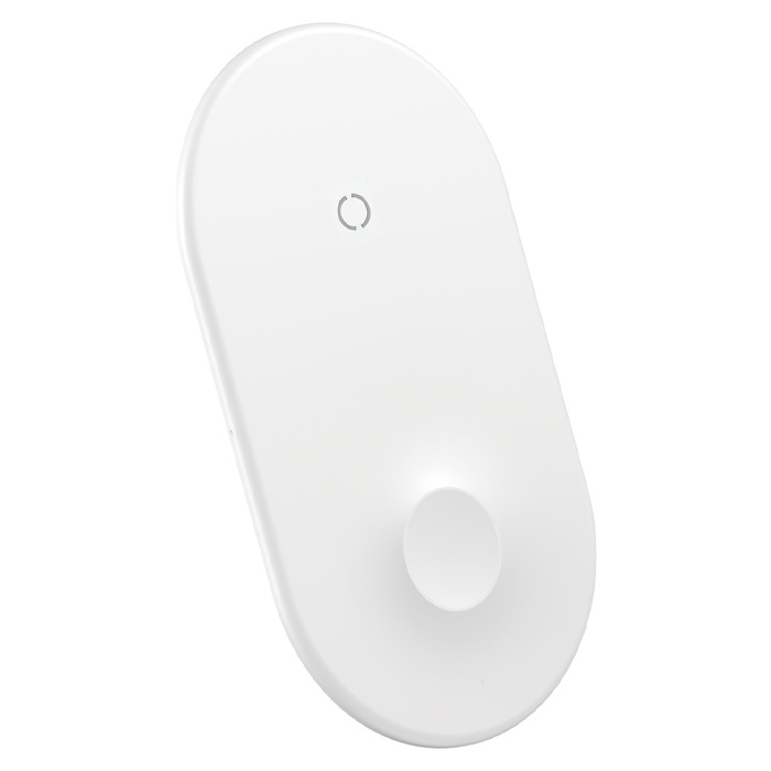 نمای روبرو استند شارژ بیسیم Lightning بیسوس مدل Smart 2in1 Wireless Charger WX2IN1P20-02