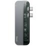 هاب بیسوس 5 پورت USB-C مدل Transparent Series Dual Type-C Multifunctional CAHUB-TS0G