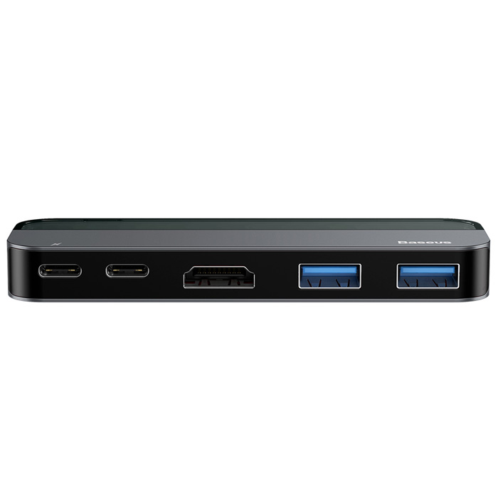 درگاه‌های هاب بیسوس 5 پورت USB-C مدل Transparent Series Dual Type-C Multifunctional CAHUB-TS0G