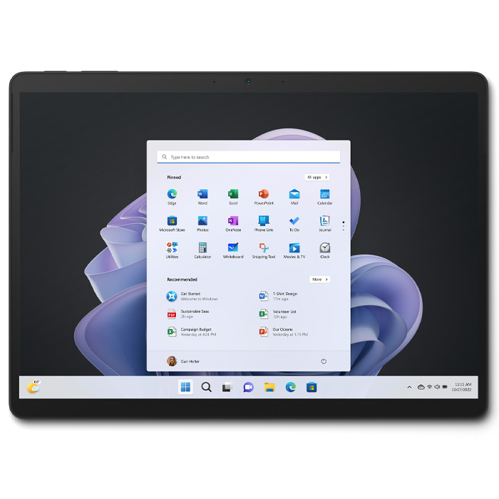 صفحه نمایش تبلت مایکروسافت مدل Surface Pro 9–i5 حافظه 256 گیگابایت و رم 16 گیگابایت در رنگ گرافیتی