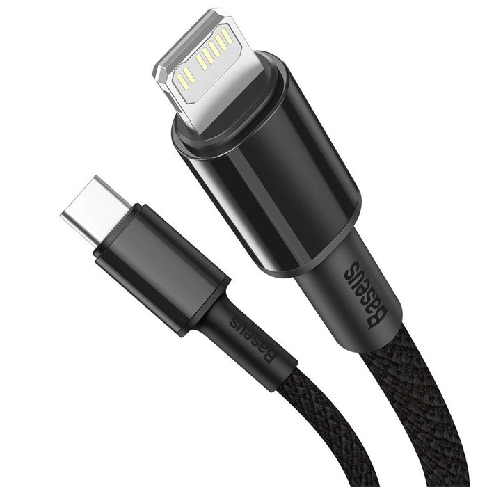 کابل بیسوس 20 واتی Lightning به USB-C مدل High Density Braided CATLGD-A01 با طول 2 متر در رنگ مشکی