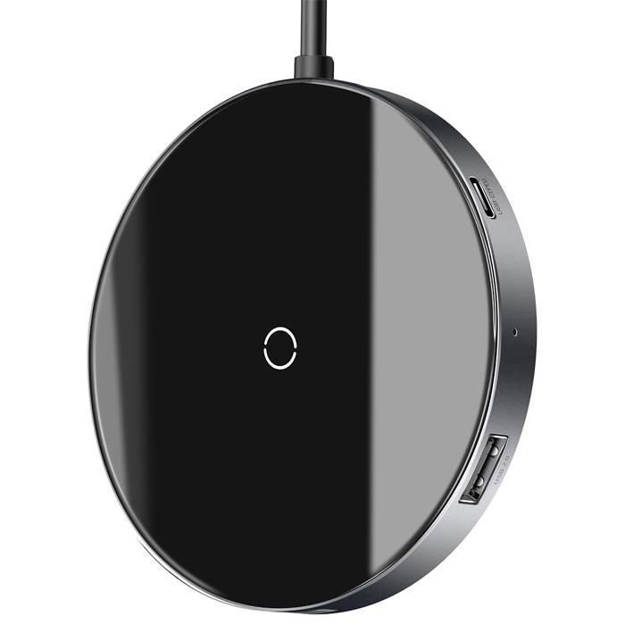 نمای رویی هاب بیسوس USB-C مدل Circular Mirror Wireless Charger HUB WXJMY-0G