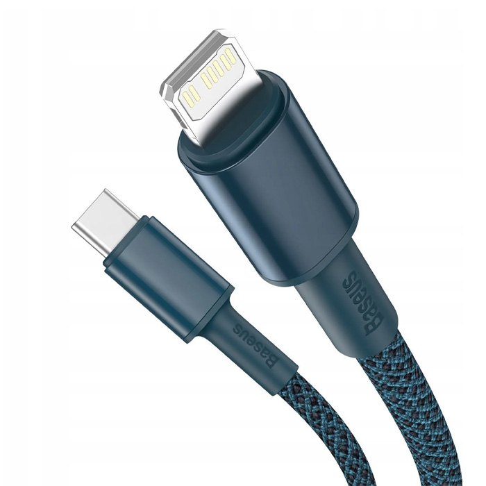 کابل بیسوس 20 واتی Lightning به USB-C مدل High Density Braided CATLGD-03 با طول 1 متر در رنگ آبی