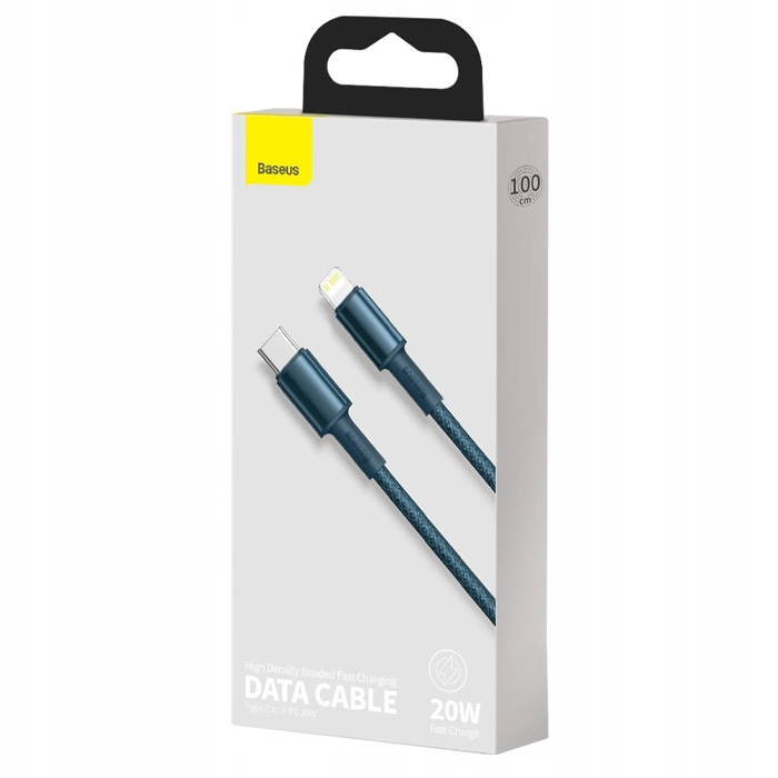 بسته‌بندی کابل بیسوس 20 واتی Lightning به USB-C مدل High Density Braided CATLGD-03 با طول 1 متر