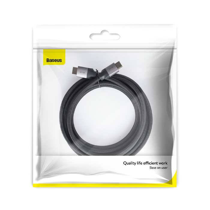 بسته‌بندی کابل HDMI بیسوس مدل Enjoyment Series 4KHD CAKSX-E0G با طول 5 متر