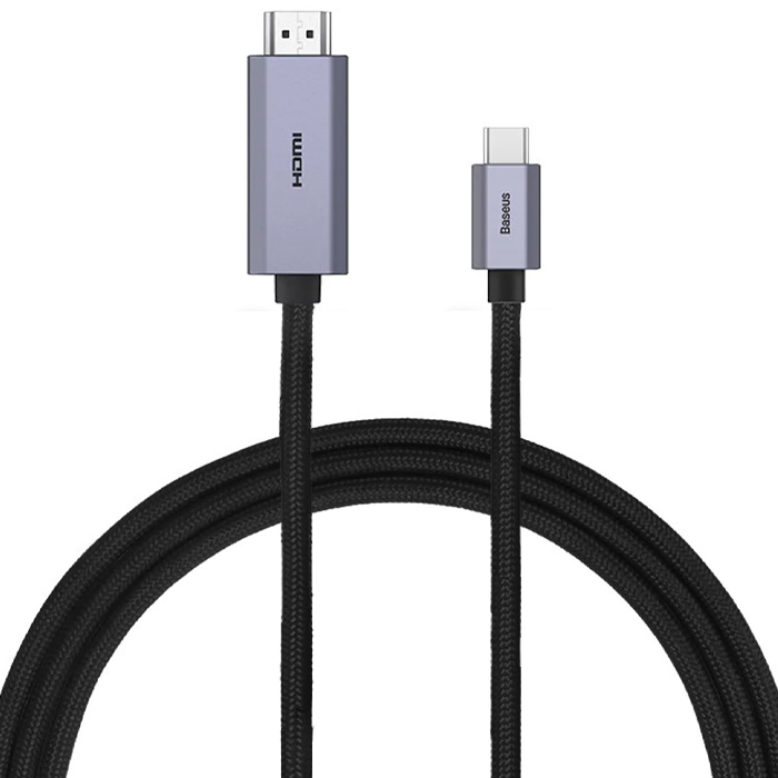 رنگ خاکستری کابل تبدیل بیسوس USB-C به HDMI مدل High Definition Series Wkgq010001 با طول 1 متر