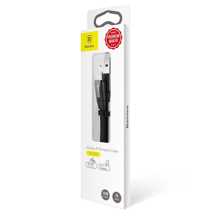 بسته بندی کابل بیسوس لایتنینگ مدل Nimble iP Portable CALMBJ-B01 با طول 23 سانتی‌متر