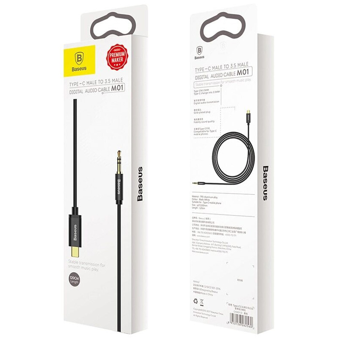 بسته بندی کابل تبدیل بیسوس USB-C به AUX مدل M01 Yiven CAM01-01