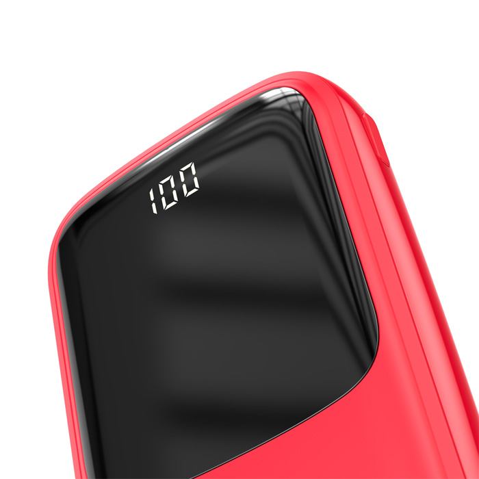 نمایشگر پاوربانک بیسوس 15W مدل PPQD-B01 Qpow Digital Display در رنگ قرمز