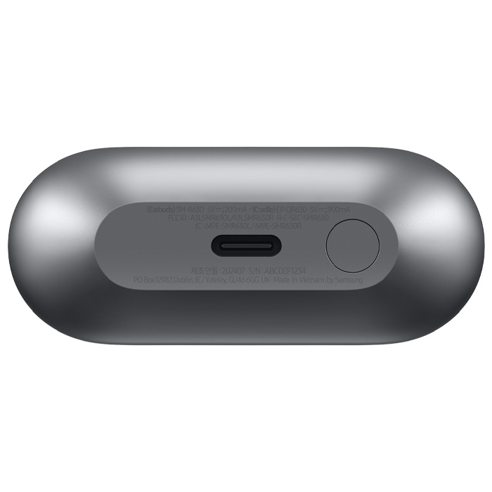 نمای زیرین کیس شارژ هندزفری بلوتوثی سامسونگ مدل Galaxy Buds3 Pro SM-R630