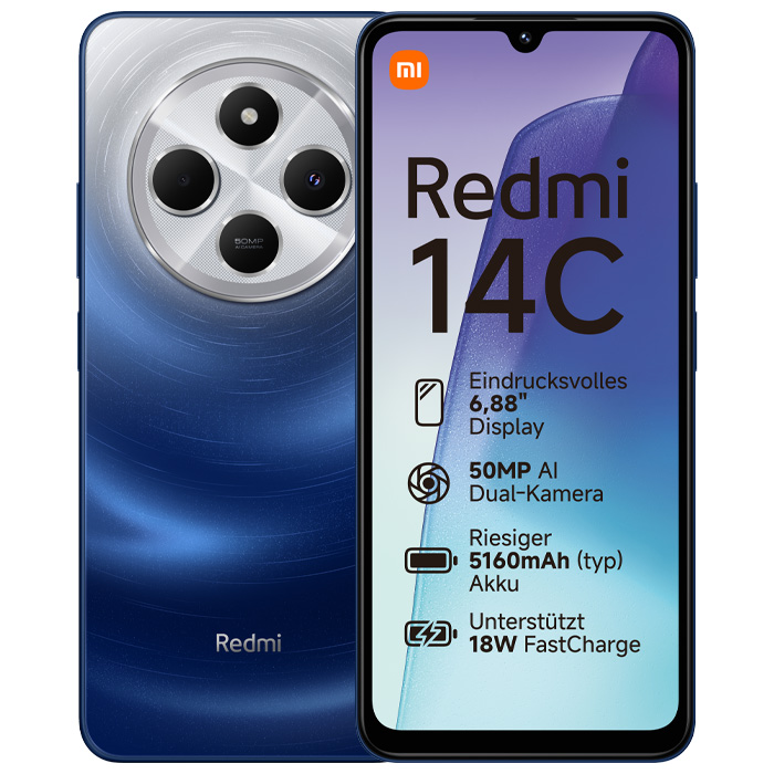 رنگ آبی گوشی موبایل شیائومی Redmi 14C