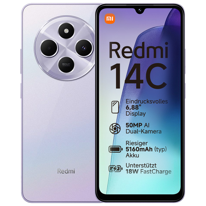 رنگ بنفش گوشی موبایل شیائومی Redmi 14C