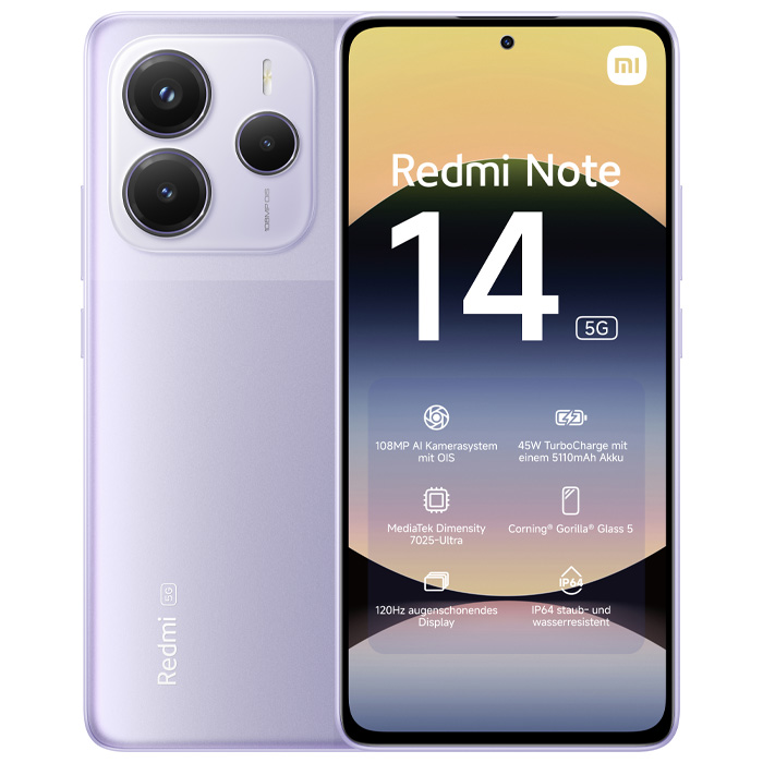 رنگ بنفش گوشی موبایل شیائومی Redmi Note 14 5G