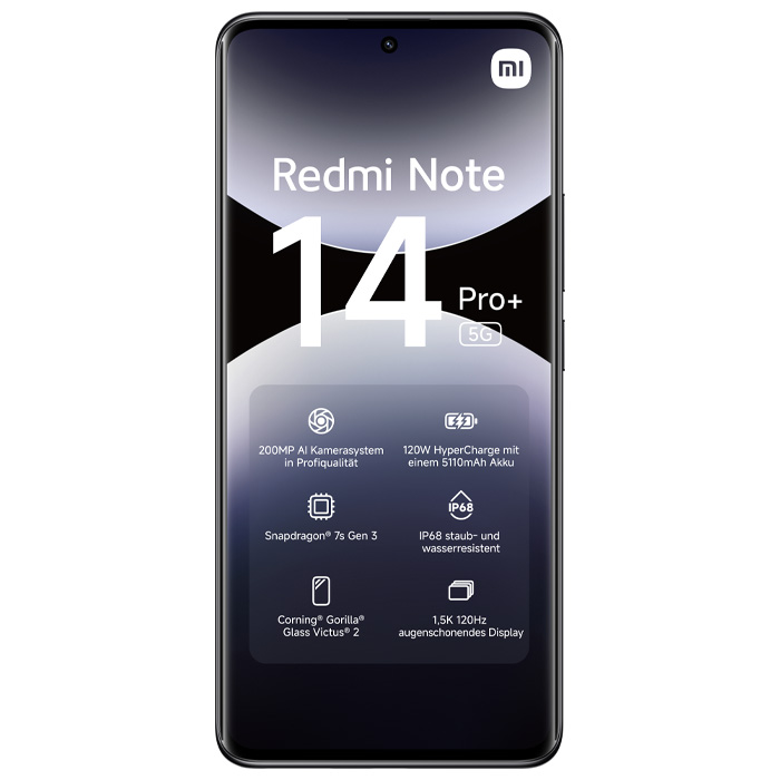 صفحه نمایش گوشی موبایل شیائومی +Redmi Note 14 Pro در رنگ مشکی
