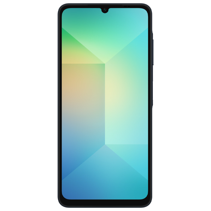 صفحه نمایش گوشی موبایل سامسونگ Galaxy A06 در رنگ آبی مشکی