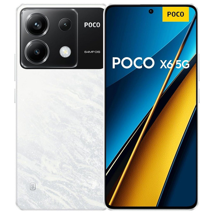 رنگ سفید گوشی موبایل شیائومی Poco X6 5G