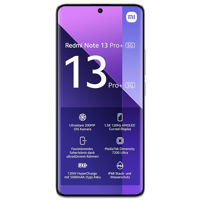 صفحه نمایش گوشی موبایل شیائومی +Redmi Note 13 Pro در رنگ بنفش