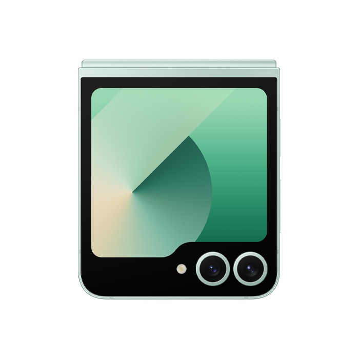 صفحه نمایش پشتی گوشی موبایل سامسونگ Galaxy Z Flip 6 5G در رنگ نعنایی