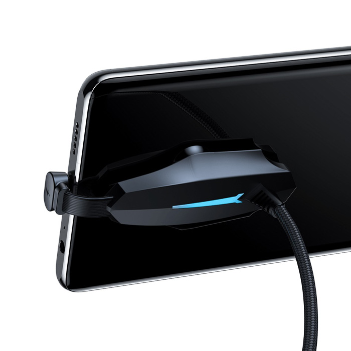 نحوه قرارگیری کابل بیسوس تایپ سی مدل Colorful Sucker RPG CATXA-B01 روی گوشی