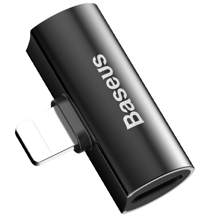 نمای روبرویی هاب بیسوس Lightning مدل iPhone Male To Dual iPhone Female CAL46-01 L46