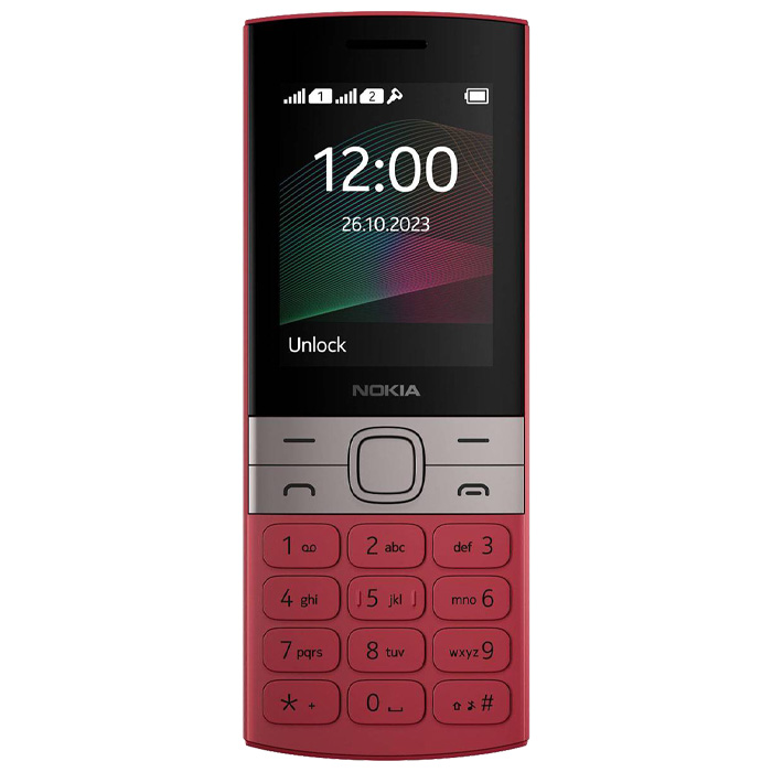 نمای روبرو گوشی موبایل نوکیا Nokia 150 3G 2023 (TA-1582)  در رنگ قرمز