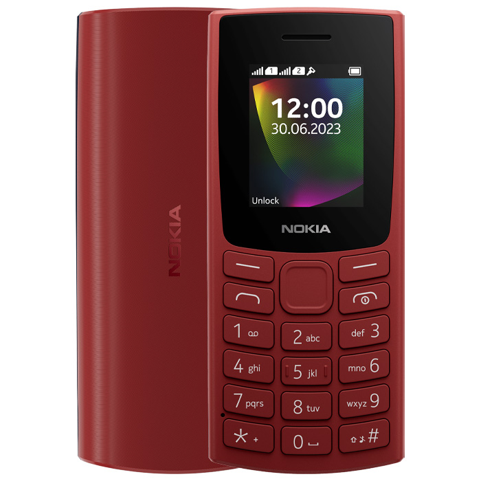 رنگ قرمز گوشی موبایل نوکیا Nokia 106 2G 2023 (TA-1564)