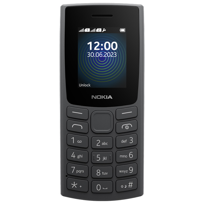 نمای روبرو گوشی موبایل نوکیا Nokia 110 2023 (TA-1567) در رنگ مشکی