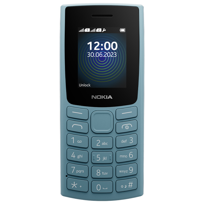 نمای روبرو گوشی موبایل نوکیا Nokia 110 2023 (TA-1567) در رنگ آبی