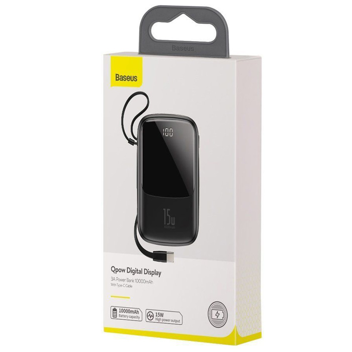 بسته‌بندی پاوربانک بیسوس 15W مدل PPQD-A01 Qpow Digital Display