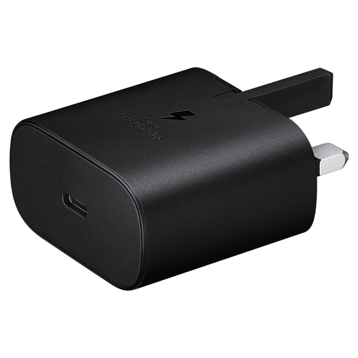 نمای کناری شارژر همراه 25W سامسونگ مدل EP-TA800 در رنگ مشکی