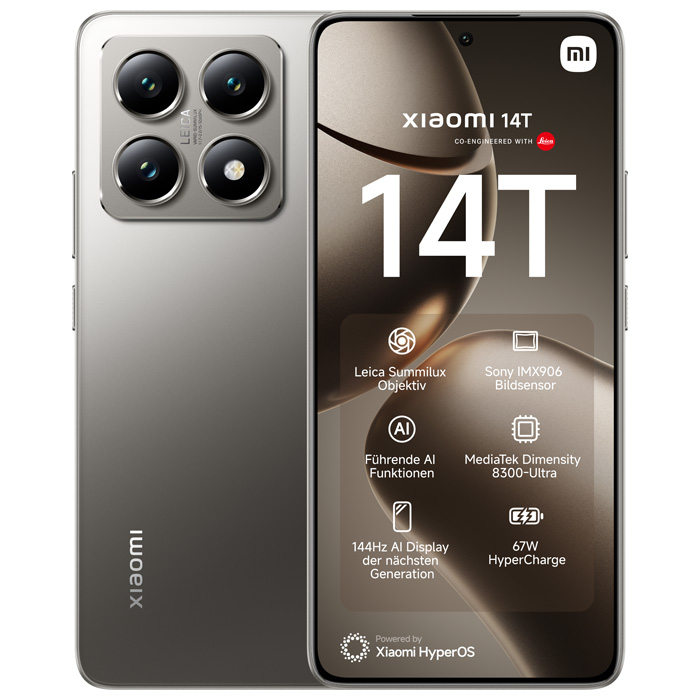 رنگ نقره‌ای گوشی موبایل شیائومی Xiaomi 14T 5G