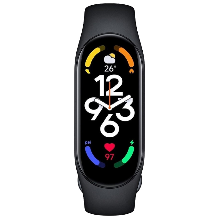 نمای روبرو مچ بند هوشمند شیائومی مدل Mi Smart Band 7 M2129B1