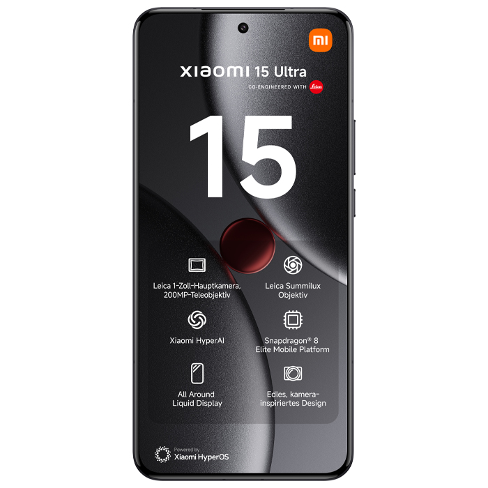 صفحه نمایش گوشی موبایل شیائومی Xiaomi 15 Ultra 5G در رنگ مشکی