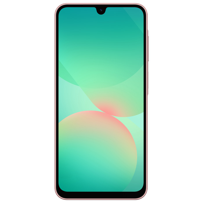 صفحه نمایش گوشی موبایل سامسونگ Galaxy A26 5G در رنگ Peach Pink