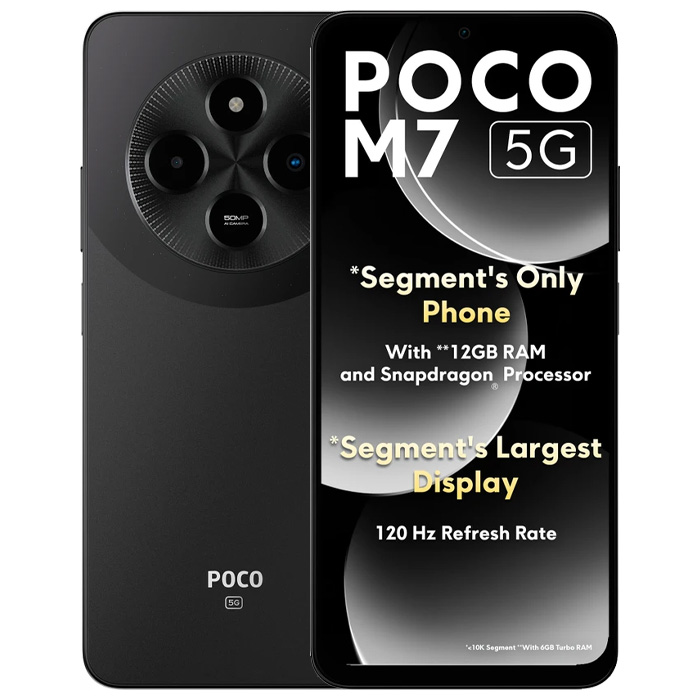 رنگ مشکی گوشی موبایل شیائومی Poco M7 5G