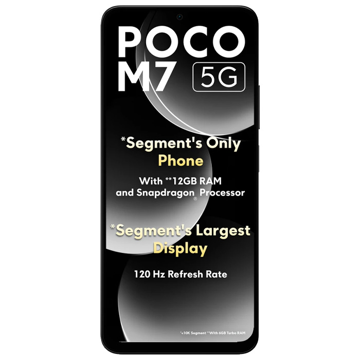 صفحه نمایش گوشی موبایل شیائومی Poco M7 5G در رنگ مشکی