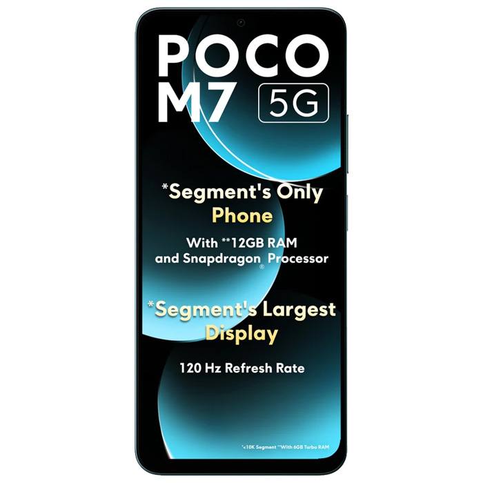 صفحه نمایش گوشی موبایل شیائومی Poco M7 5G در رنگ آبی