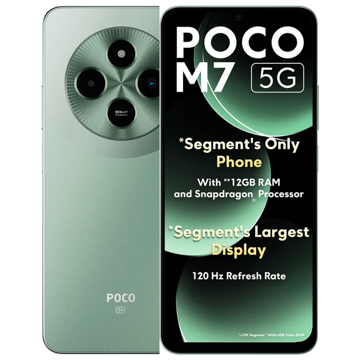 رنگ سبز گوشی موبایل شیائومی Poco M7 5G