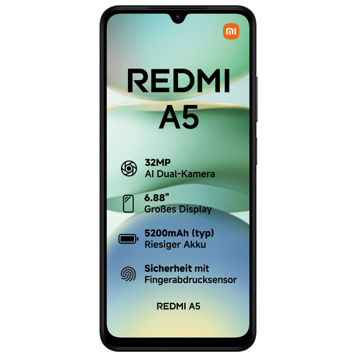 صفحه نمایش گوشی موبایل شیائومی Redmi A5 در رنگ Midnight Black
