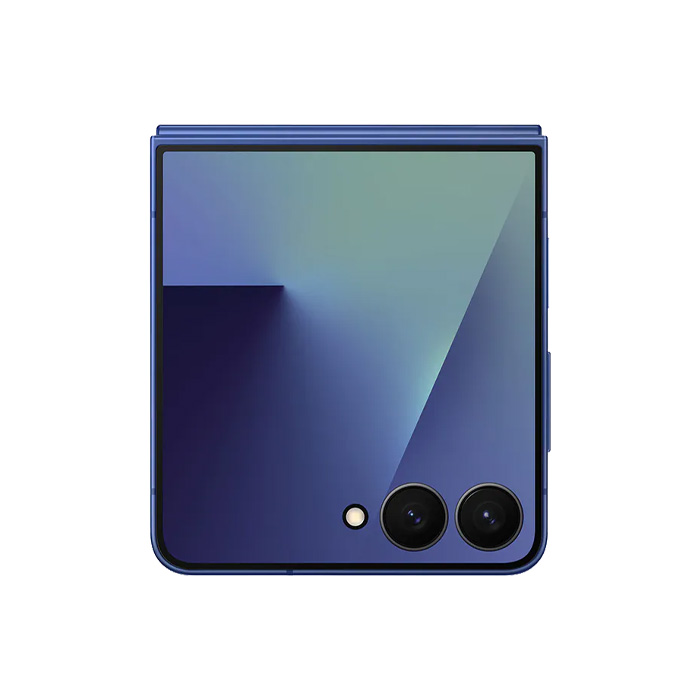 نمای صفحه نمایش پشتی گوشی موبایل سامسونگ Galaxy Z Flip 7 5G در رنگ آبی