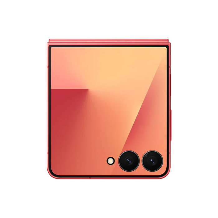 نمای صفحه نمایش پشتی گوشی موبایل سامسونگ Galaxy Z Flip 7 5G در رنگ قرمز