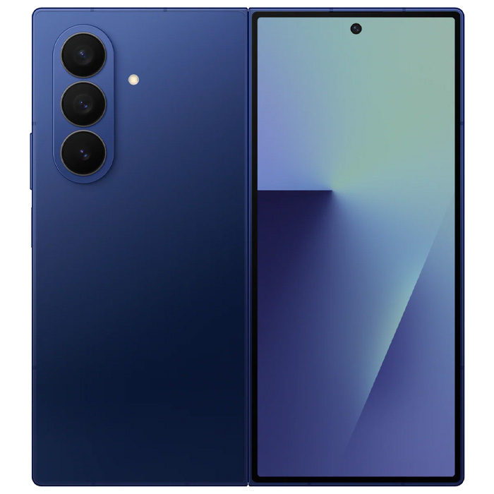 قاب پشتی گوشی موبایل سامسونگ Galaxy Z Fold 7 5G در حالت باز در رنگ آبی