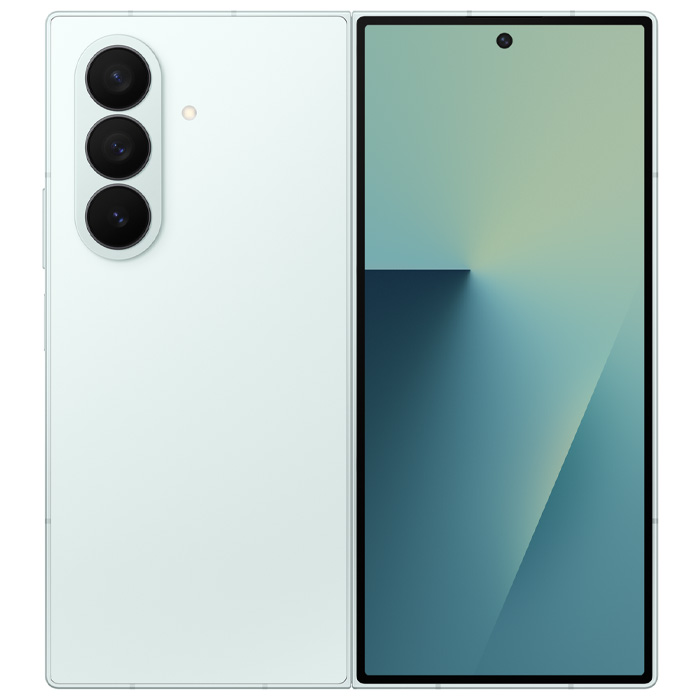 قاب پشتی گوشی موبایل سامسونگ Galaxy Z Fold 7 5G در حالت باز در رنگ نعنایی