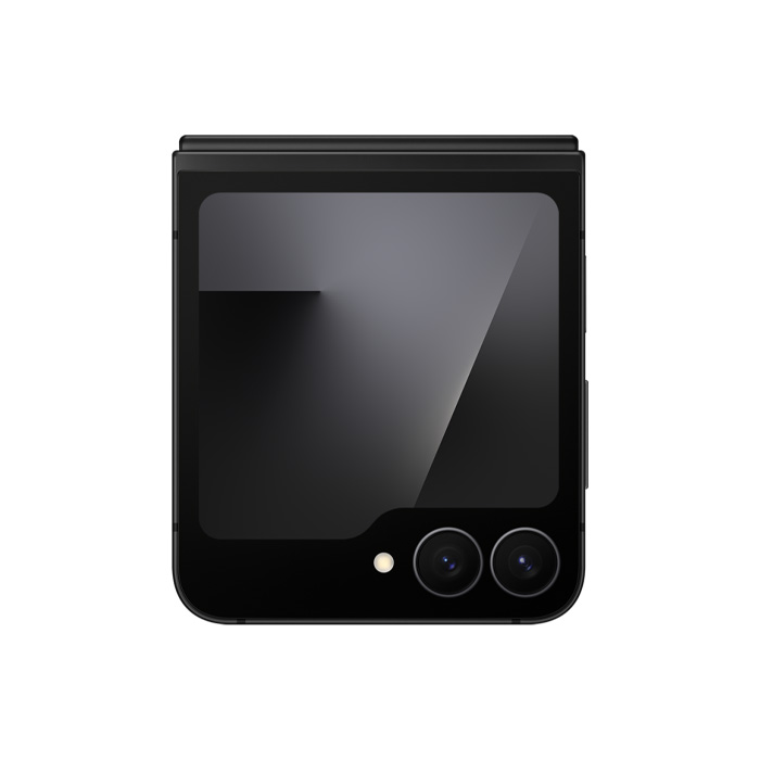 صفحه نمایش پشتی گوشی موبایل سامسونگ Galaxy Z Flip 7 FE 5G در حالت بسته در رنگ مشکی