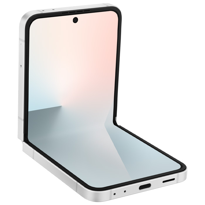 نمای کناری گوشی موبایل سامسونگ Galaxy Z Flip 7 FE 5G در رنگ سفید